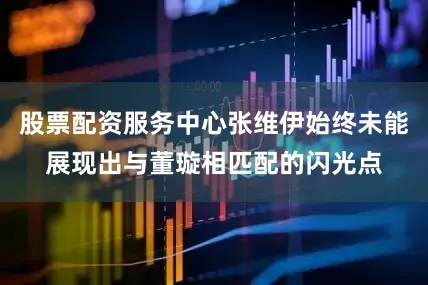 股票配资服务中心张维伊始终未能展现出与董璇相匹配的闪光点